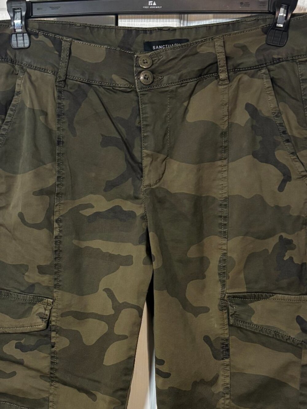 Sanctuary Rebel Standard Rise Hiker Camoflauged Womens Cargo Pants Green 29